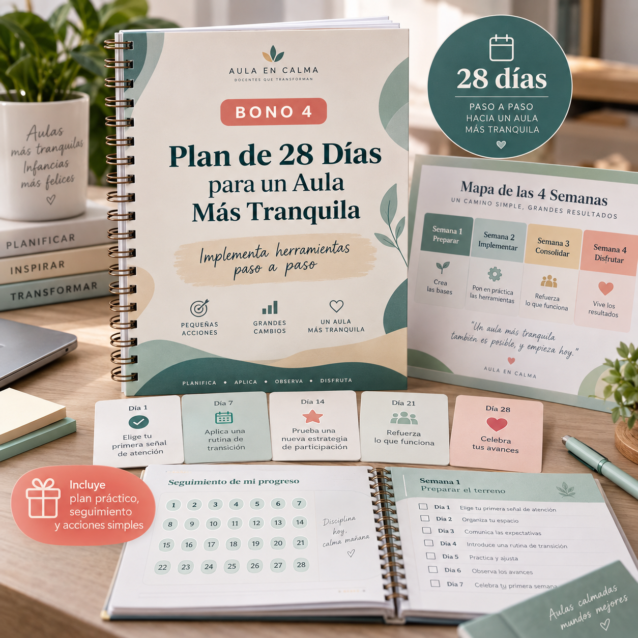 Bono 4 — Plan de 28 Días para un Aula Más Tranquila