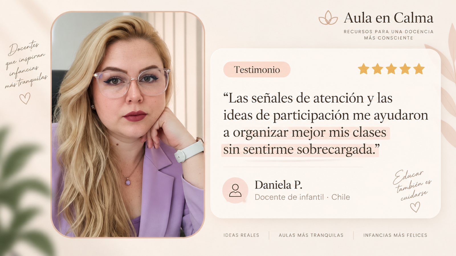 Testimonio ilustrativo de una maestra sobre Aula en Calma