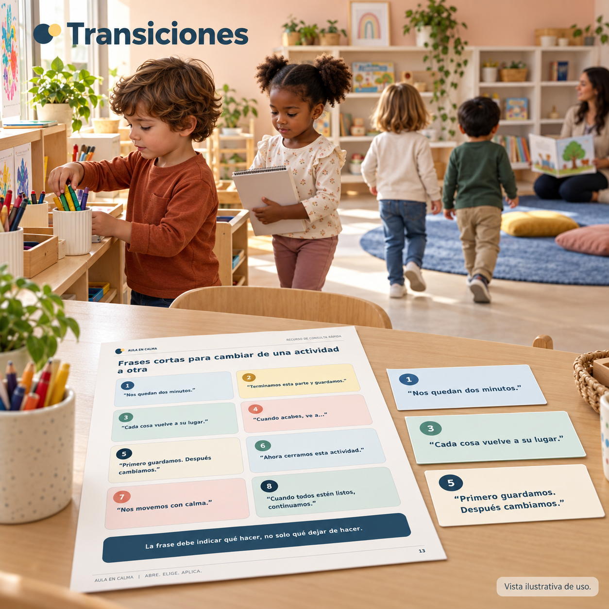 Tarjeta de Transiciones de la guía Aula en Calma